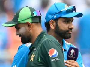 Babar Azam (L) and Rohit Sharma